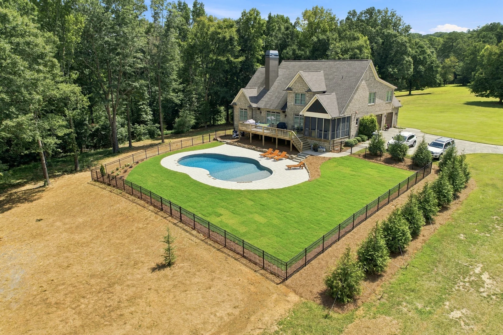 Barker Road, Pool terrace: after BDS Landscape Co. completed the work