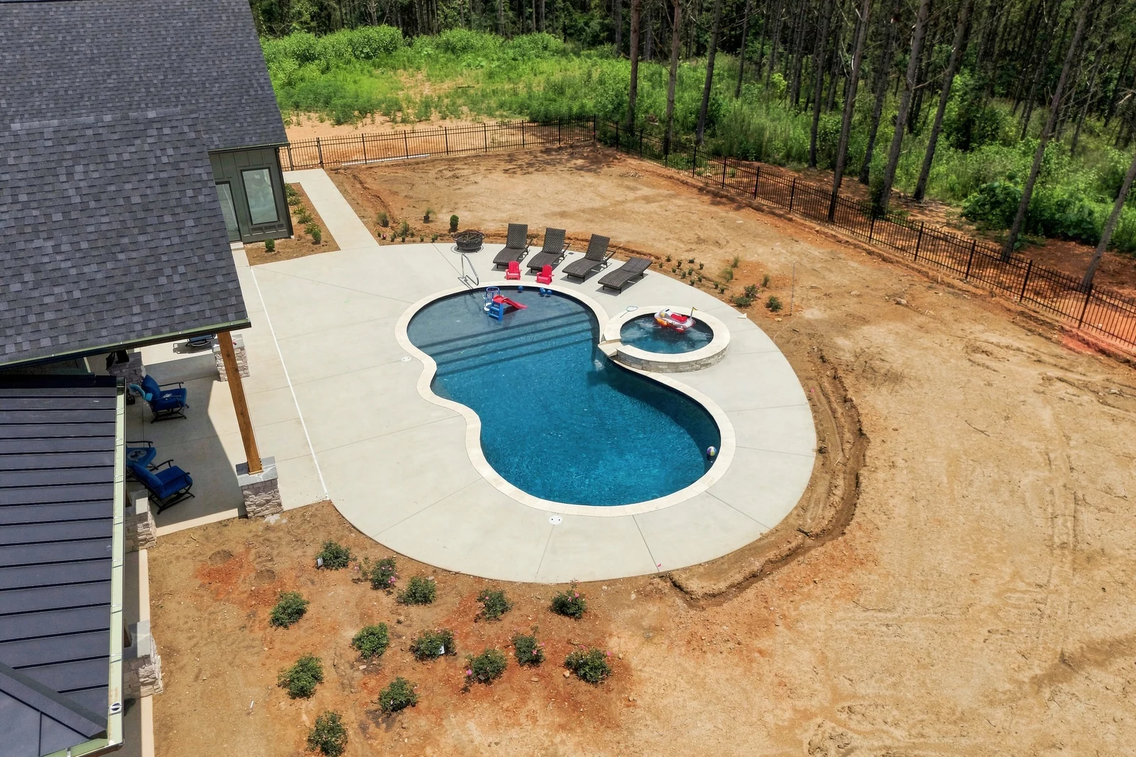 Holland Chattoogaville Road, Pool terrace: before work began